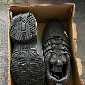 Puma toddler Black and Yellow Sneakers